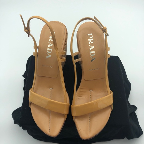 Prada Nude/Tan Patent Leather sz 38 - Picture 1 of 6